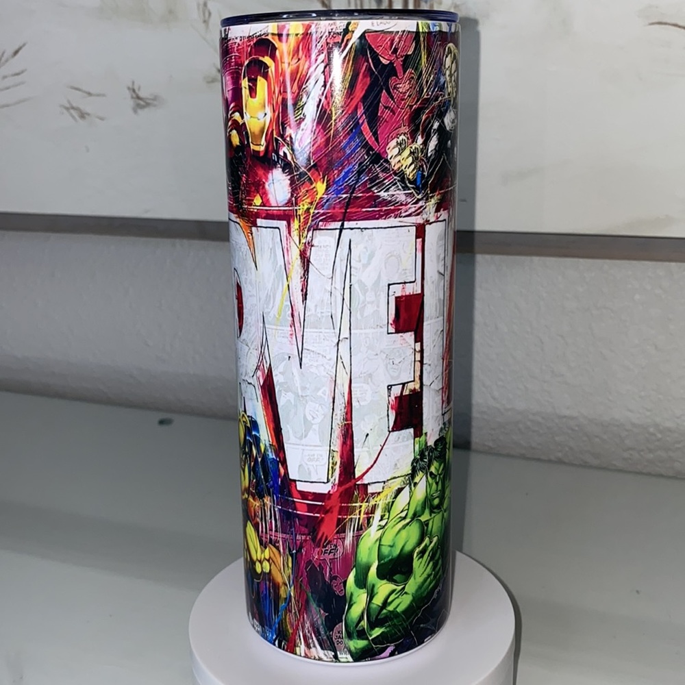 Marvel Super Heroes Comics Style Stainless Steel Tumbler ❤️ LIKE NEW! 💙 - Picture 4 of 14